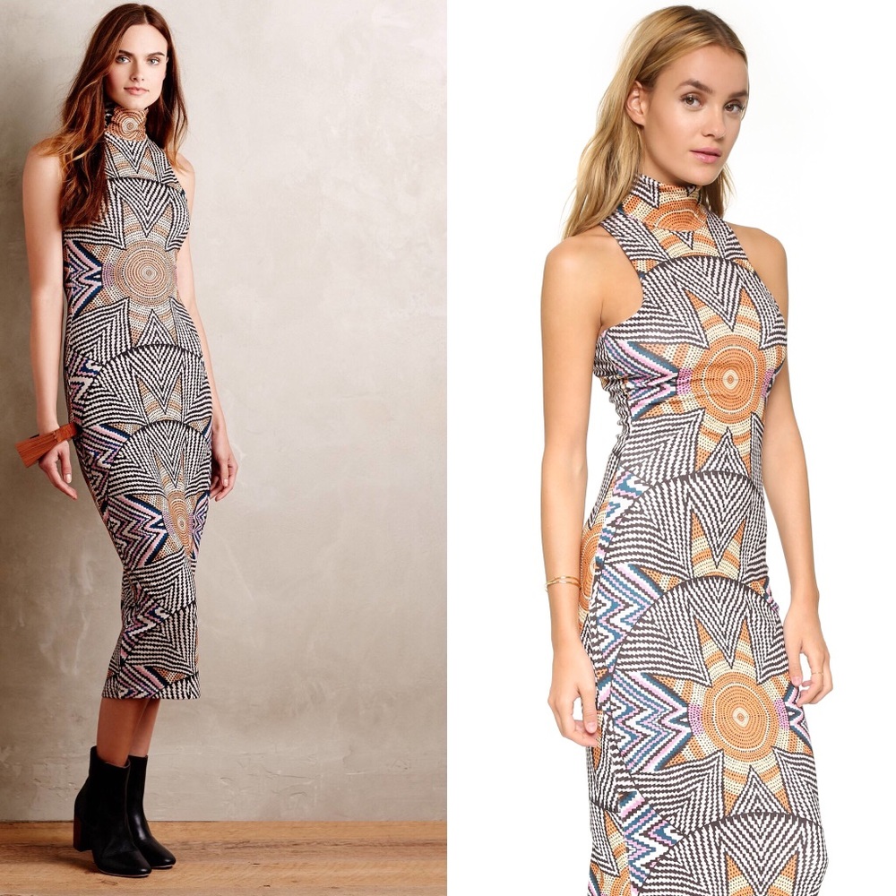 Mara Hoffman printed turtleneck midi dress